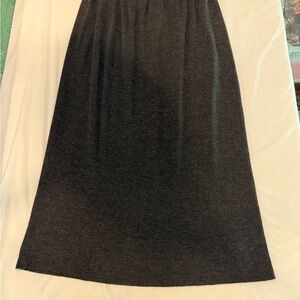 Liz Claiborne Charcoal Maxi Skirt grey wool blend‎